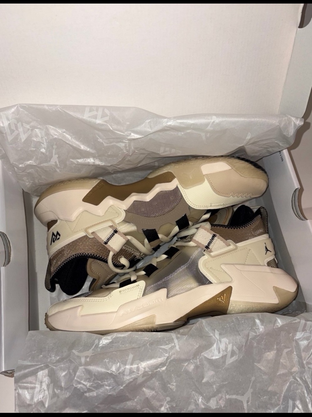 Nike Air Jordan Why Not .5 "Family" sneakers in a Coconut Milk, Khaki, and Ratta